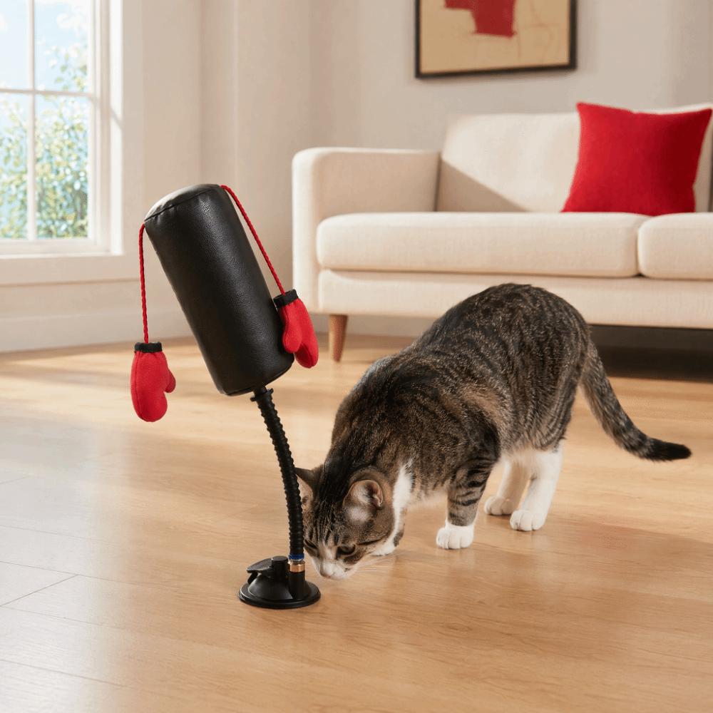 Saugnapf Katze Boxspielzeug Kratztrainer Interaktives Katzenspielzeug Katzenboxspiel Kätzchen Necken