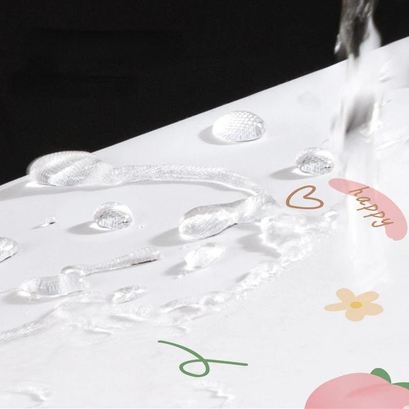 Shower Curtains 200cm Kawaii Fruit Cartoon Printed White Bathroom Curtain for Girl Waterproof with Hooks and Tieback Bath Decor