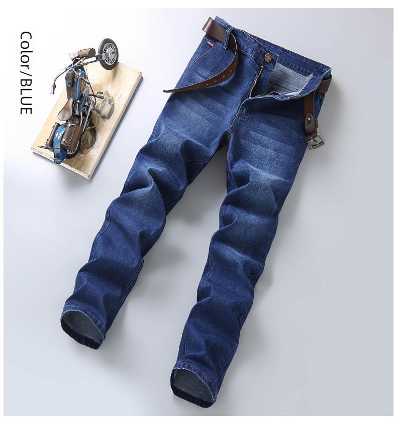 Men's Elastic Black Straight-Leg Jeans for Spring and Autumn - Comfortable, Loose-Fit Fashion for Elderly and Middle-Aged