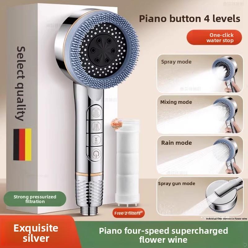 Handduschhuvud med högt tryck, Ultrastarkt sprutflöde, Lätt att installera, Badrumstillbehör | Praktisk badrumsprodukt Duschhuvud