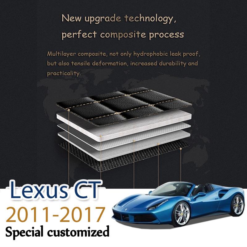 Leather Car Trunk Mats For Lexus CT 2012-2017 Rear Trunk Floor Mat Tray Carpet Mud
