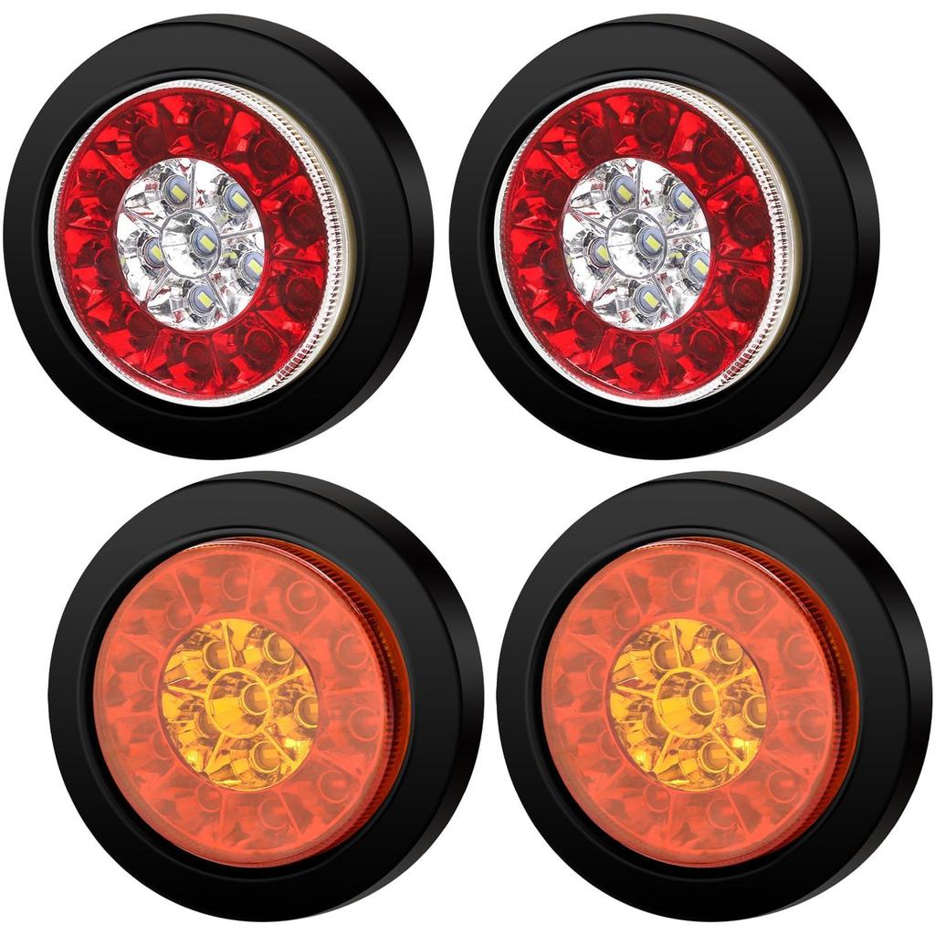 Aoling Truck Tail Lamp Trailer Tail Light Truck Tail Lamp Boat Trailer Tail Light Trailer Tail Truck Tail Lamp 12V24V 16LED Rubber Shell Brake Small