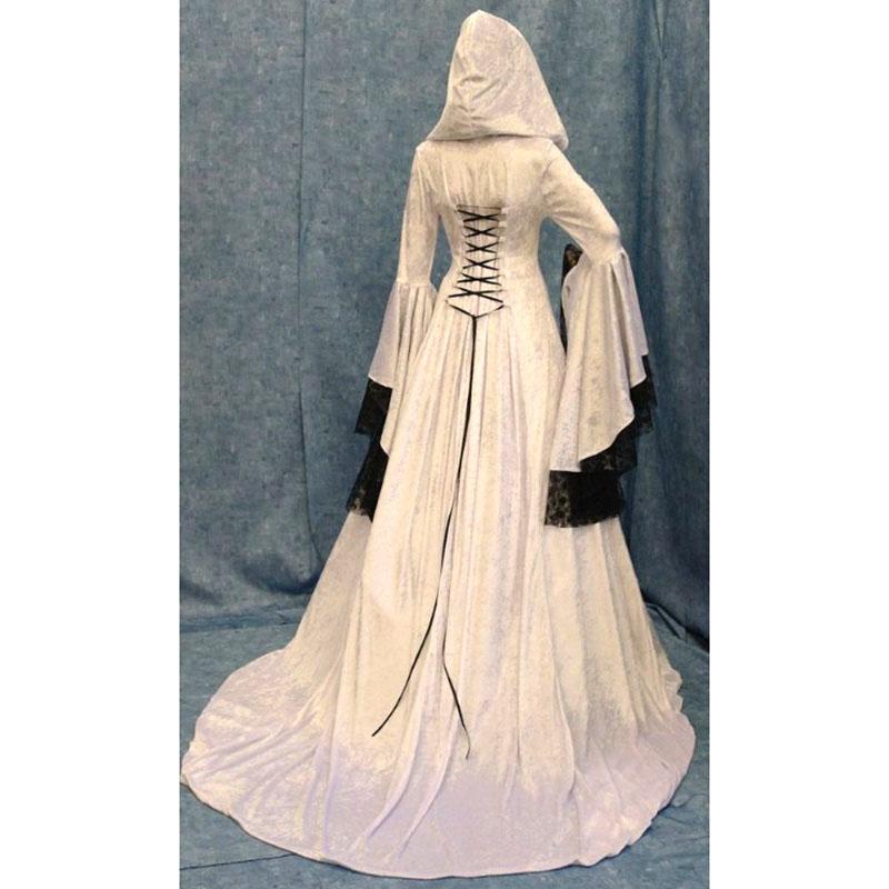 Women Vintage Medieval Pagan Hooded 