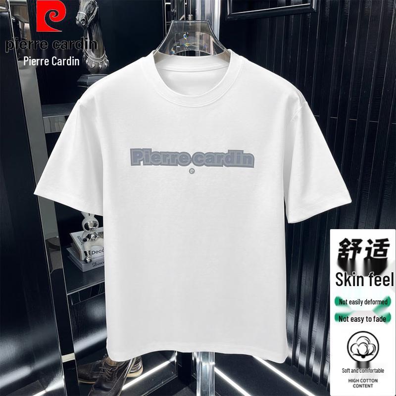 Pierre Cardin Men s American Letter Print Short Sleeve T-Shirt 2XL