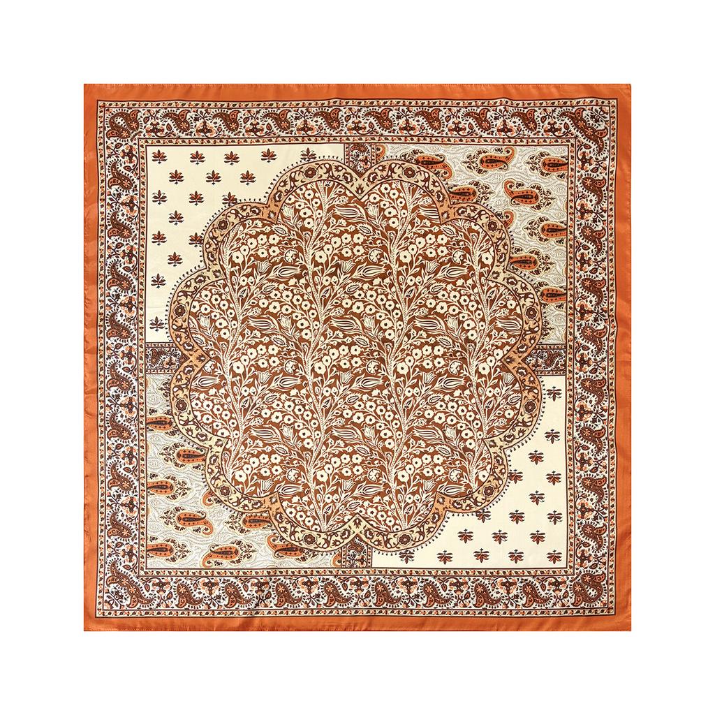 90cm Satin Scarf with Paisley Print - Classic Square Scarf/shawl for Women