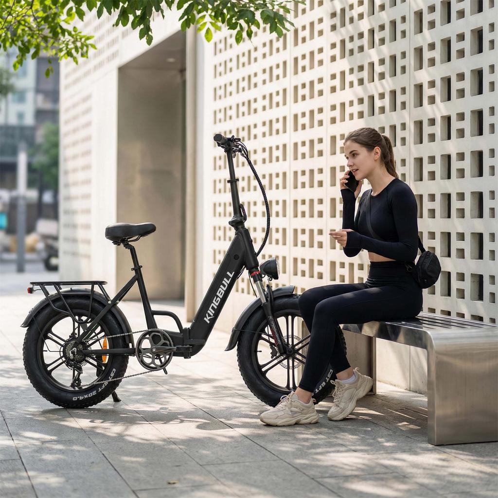 KINGBULL LITERIDE 2.0 20-Zoll Stadtrad E-Bike, 48V 500W Motor, maximale Reichweite bis zu 50 km, maximale Tragfähigkeit von 150 kg.
