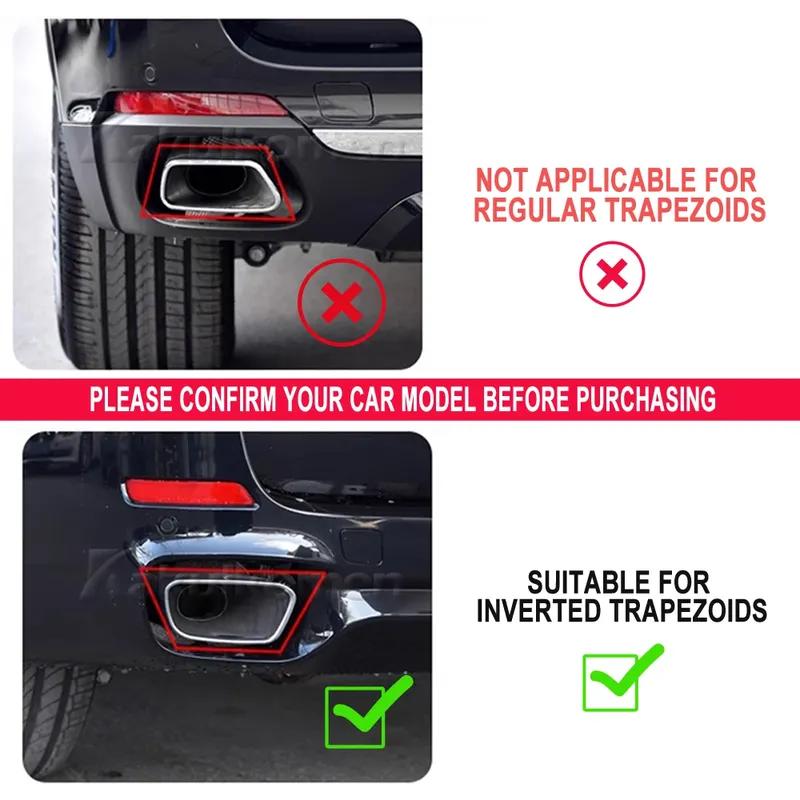 For BMW X5 F15 X6 F16 2015 2016-2018 M Sports Stainless Steel Carbon Texture Car Tail Muffler Exhaust Pipe Output Cover Parts
