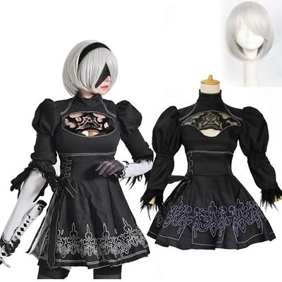 Nier Automata Yorha 2b Cosplay-Kostüm, Perücke, Outfit, Spiele, Halloween, sexy Frauen, schwarz, Kostüm, Anime, Rollenspiel-Anzug - Cosplay-Kostüme