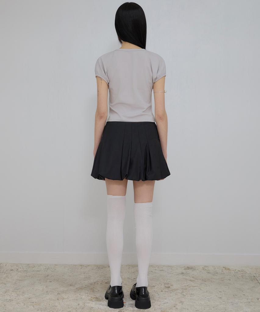Peulleeoeob Kaya Shirred T-Shirt (Fl-158_Gray)