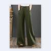 Frauen elastische Taille Business Casual weites Bein Hosen Culottes Flare lange Hosen