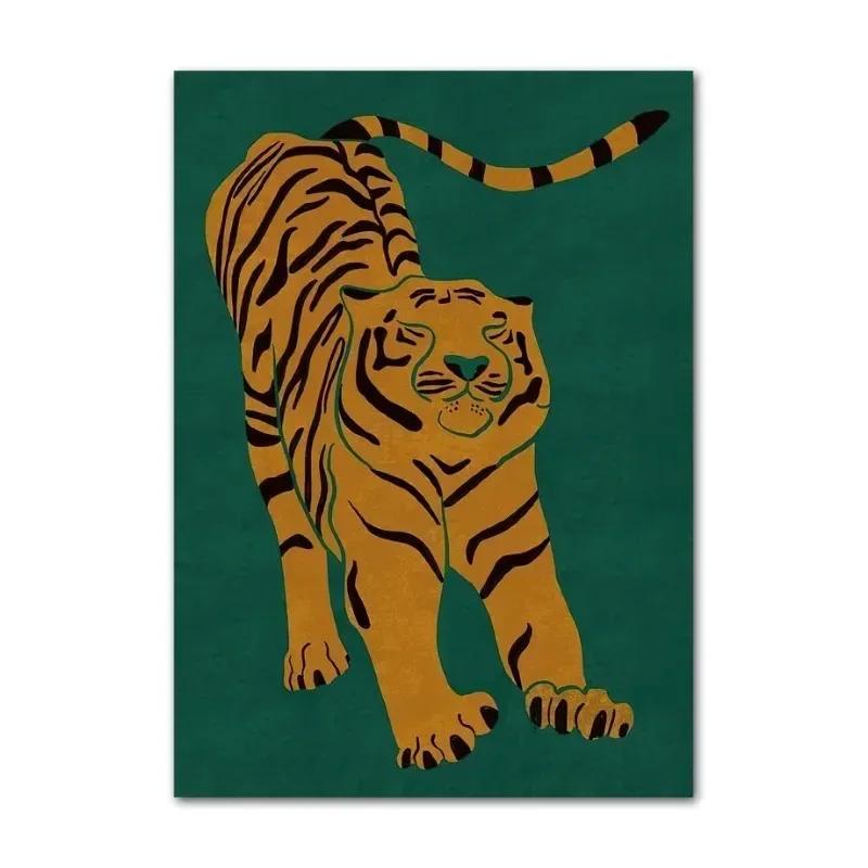 Fashion Leopard Animal Living Room Carpet Retro Art Bedroom Bedside Kitchen Mat Home Coffee Tables Large Area Rug Decoration