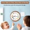 KOOKOO Kids World Wood Grain Wall Clock with Animal Sounds 12 Different Farm Animals Tell the Time Cute Wall Perfect for a Soothing Sounds - - Clock,