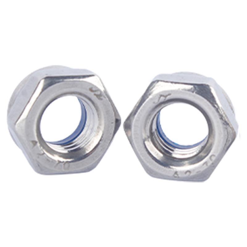 304 Edelstahl Nylon Selbstsichernde Sechskantmutter M2-M30, Anti-Rutsch DIN985 Hutmutter