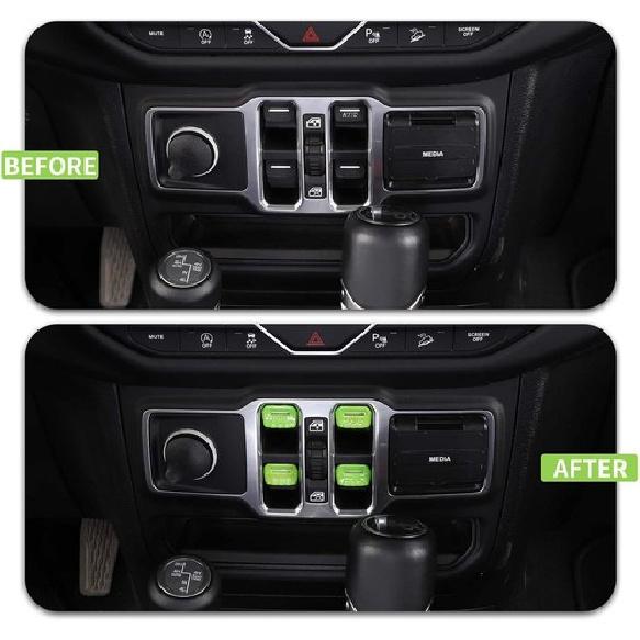 Window Switch Button Cover Trim Interior Accessories Fit for 2018-2025 JL JLU &