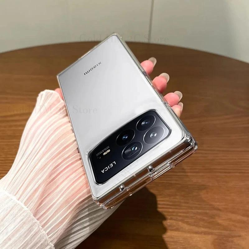 För Xiaomi Mix Fold 4 HD Transparent Telefonfodral för Mi Mix Fold 3 2 Hårt PC-skyddsfodral för Mix Fold 2 Klart Tufft Fodral För Mix Fold 4 3 2 Fundas