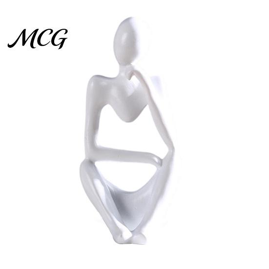 Minimalist Art Statue Thinker Statue, Modern Abstract Sculpture, 3D Printed Home Office Decoration Collectible Figurine for Bookshelf Desktop