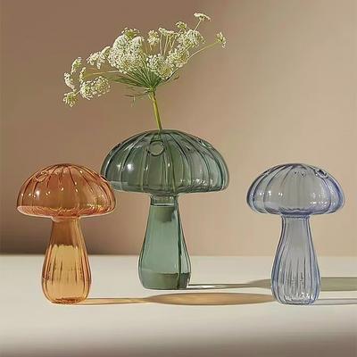 Mini vază de sticlă cu ciuperci Sticlă hidroponică de aromoterapie Decor hidroponic cu flori de plante vază nordică de masă Vază creativă