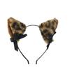 Leopard Cats Ears Headband with Bells Collar Set Cats Costumes Accessories for Women Halloween Cosplay Party Costumes