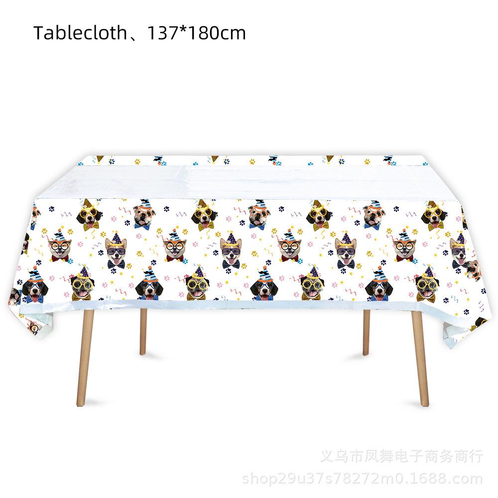 Cute Dog Pet Theme Birthday Party Tableware Disposable Paper Cup Paper Plate Potluck Ornament Set