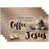 Christian Meal Blessing Religious Heat Resistant Washable Table Placemats Kitchen Dining Decor 4 Piece Set