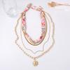 Personality trends, literary and artistic light luxury design, multi-layered wearing chains, silk scarves, necklaces, versatile necklace