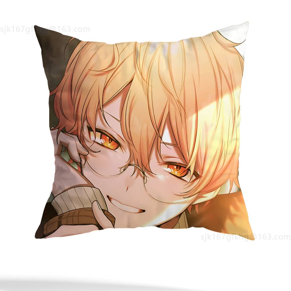 T-Tenma Tsukasa  Pillow Case Anti-dustmite Pillowcase Invisible Zipper Silky Short Plush Sofa Cushion Cover