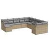 VidaXL Garden Lounge Set 11 Pcs with Beige Cushions Braided Resin 3218609