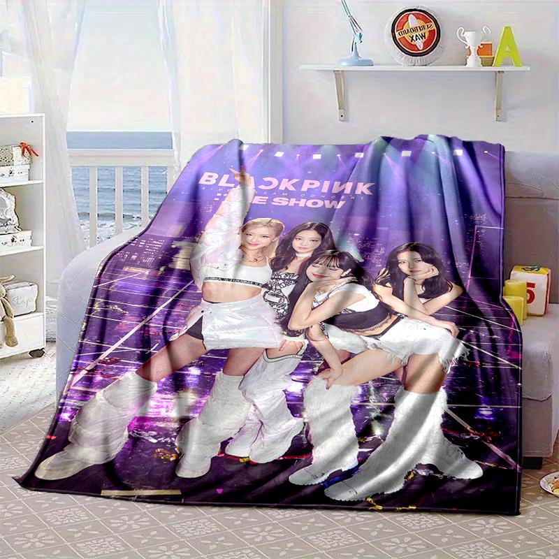 kpop pink Show Performance Blanket Flannel Blanket for bed, sofa, Camping, Hiking, Picnic Essentials, gift for family Fan gifts