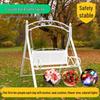 Wrought Iron Hanging Chair: Double Swing for Kids and Adults, Indoor & Outdoor Use, Ideal for Balcony or Courtyard.
