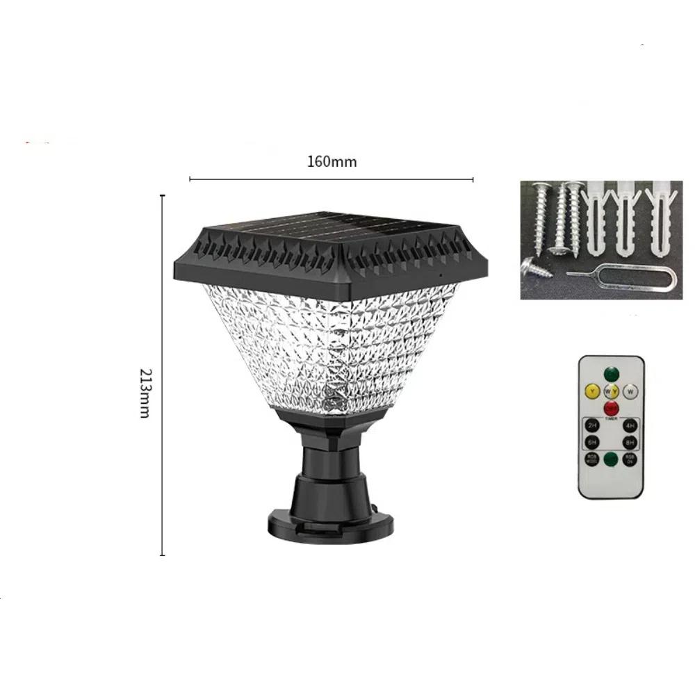 

Waterproof Solar Pillar Lights Remote Control LED Garden Light New Fence Light for Home Garden