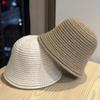 Retro Autumn and Winter Fisherman's Hat Women's Round Bucket Hat Bell  Shaped Knitted Warm Hat Versatile Face Showing Small Basin Hat