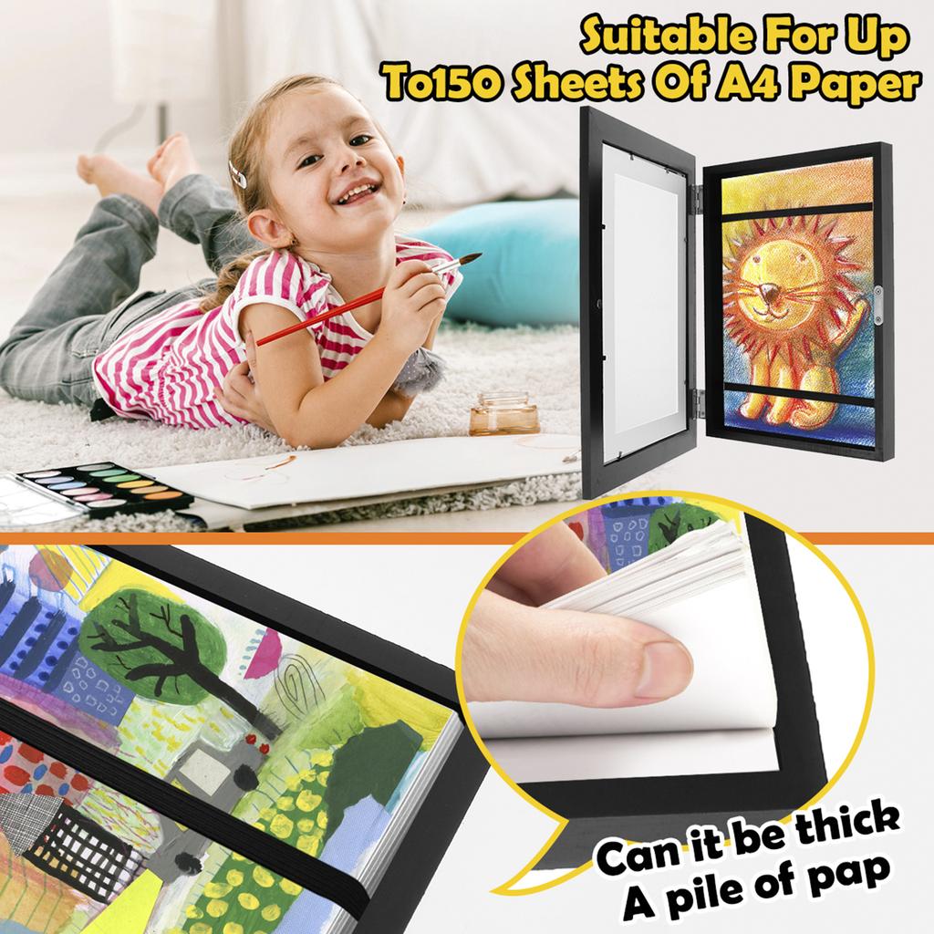 1/2/4Pcs Children Art Frames Front Open Changeable Kids Frametory for Poster Photo Drawing Paintings Pictures Display Home Decor