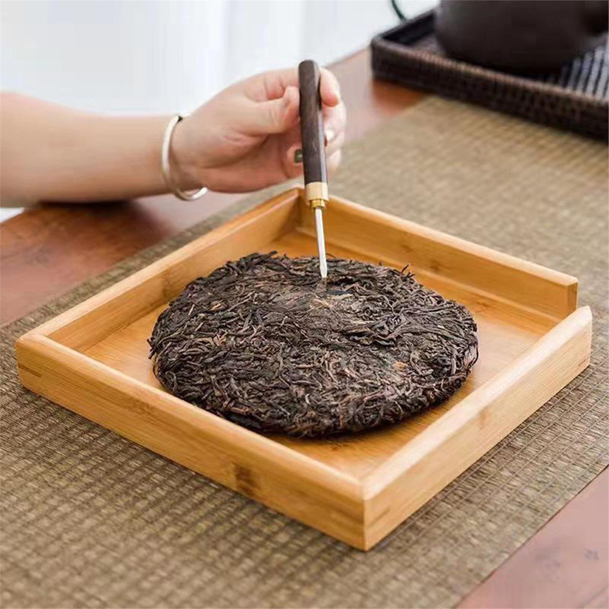 1Pc Square Tea Set Tray Chinese Style Bamboo Tea BoxCanister Tea Service Gadgets Tea Storage Tray for Storage Puer Tea China Mainland