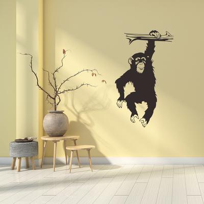 Autocolant de perete cu maimuță gorila neagră pentru decorarea fundalului dormitorului