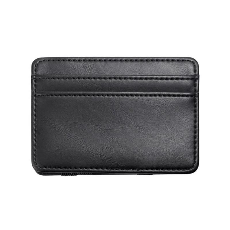 Quality Leather Magic Wallets Fashion Small Men Money Clips Card Purse Thin Cash Holder 3 Colors