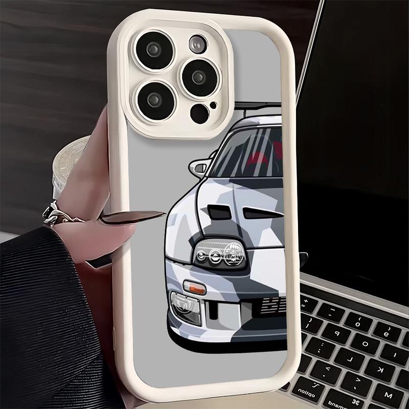 Phone Case for iPhone 17 Air 16E 15 16 Pro Max Simple Japanese Sports Cars Pattern Cover 14 Plus 13 12 Mini Soft Shell Silicone