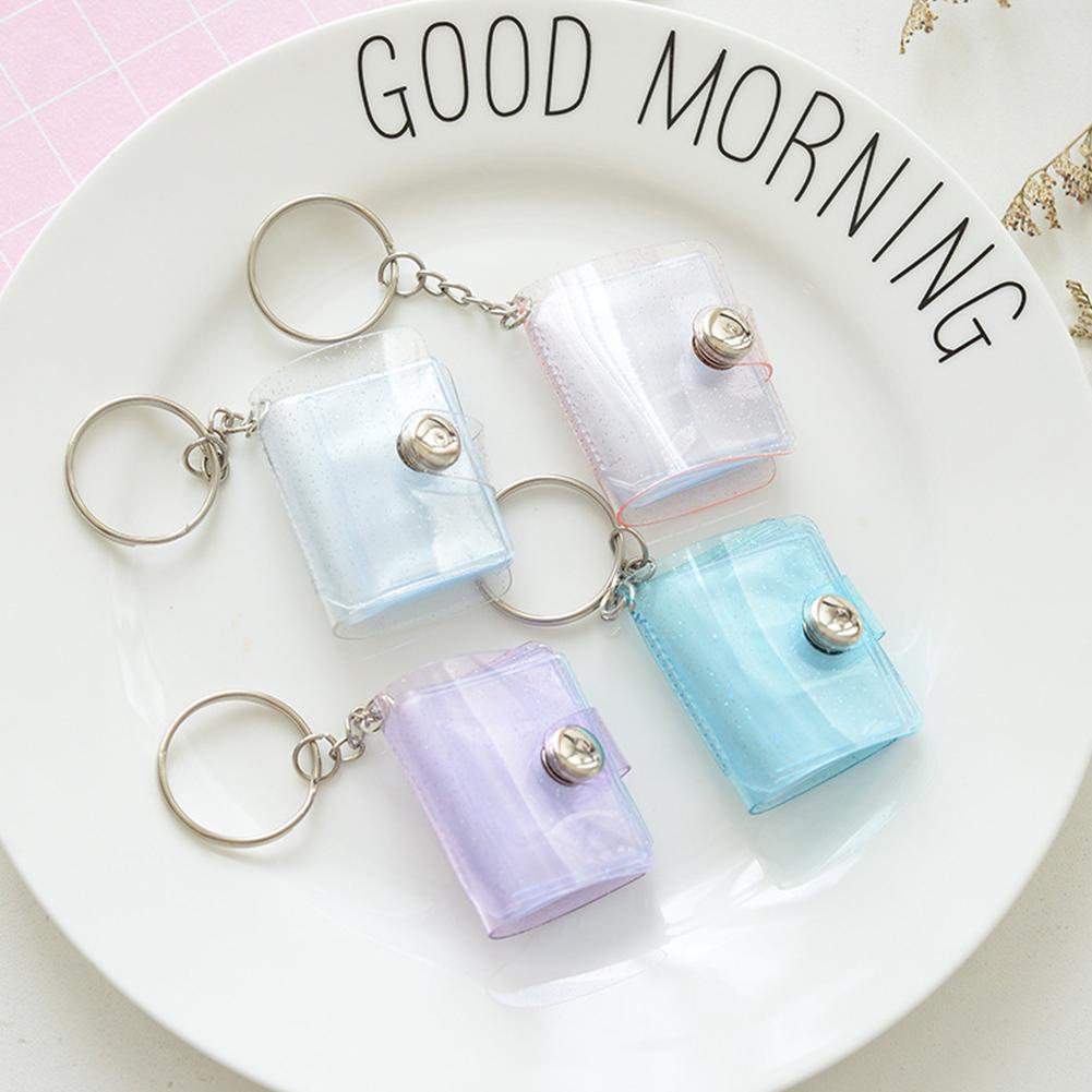 2 Inch Mini Photo Album Page Sequins Transparent Sequins Photo Card Holder Binders Albums Portable Key Chain
