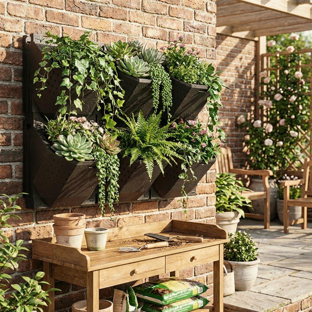 Self Watering Vertical Planter Plastic Plants Grow Container Creative Planting Box  Balcony Garden