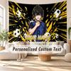 Custom Name Wall Hanging Tapestry,Blue Lock Decorative Backdrop Tapestry For Dorm Home