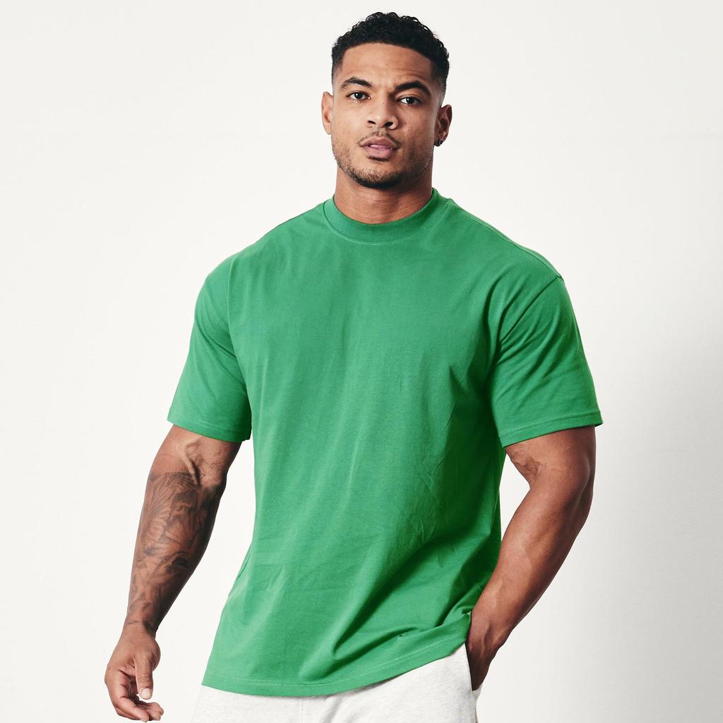 T-shirt de fitness en coton grande taille VQ pour homme - Manches courtes pour la course et les loisirs