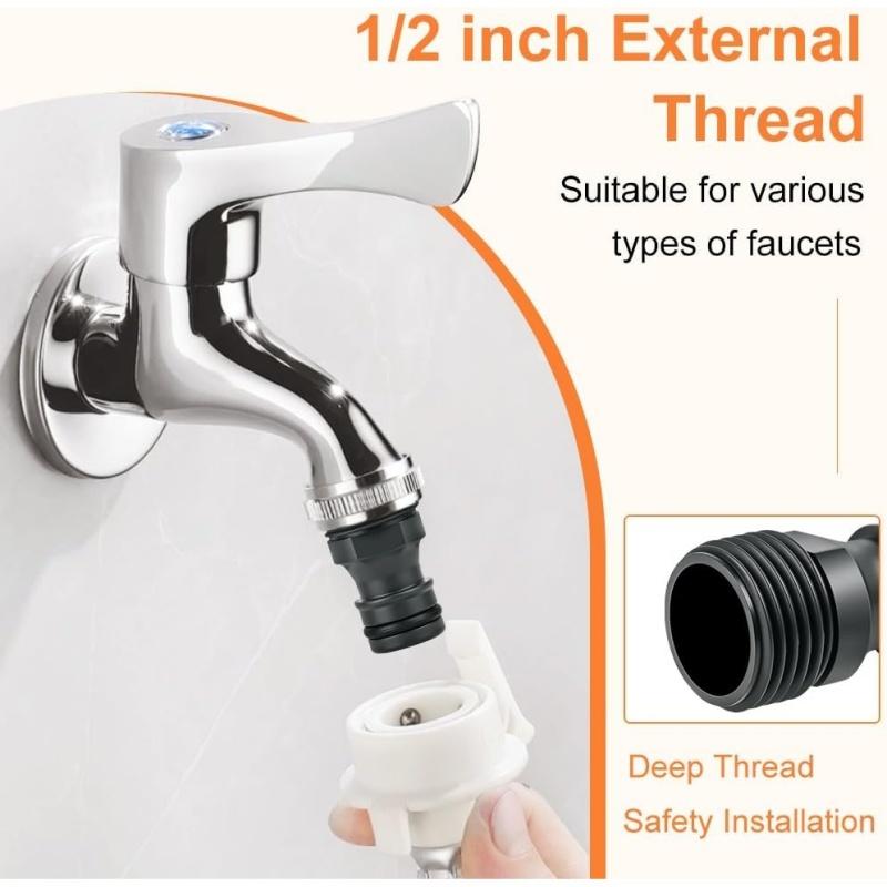 1pc Garden Hose Quick Couplers G1/2 External Thread Plug-In Faucet Adapters ABS Faucet Connector For Kitchen Garden