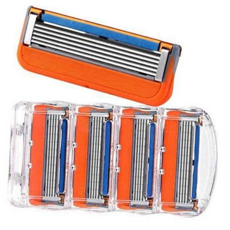 4pcs/pack Professional Shaving 5 Layers Razor Blades Compatible for Men Face Care or Mache 3