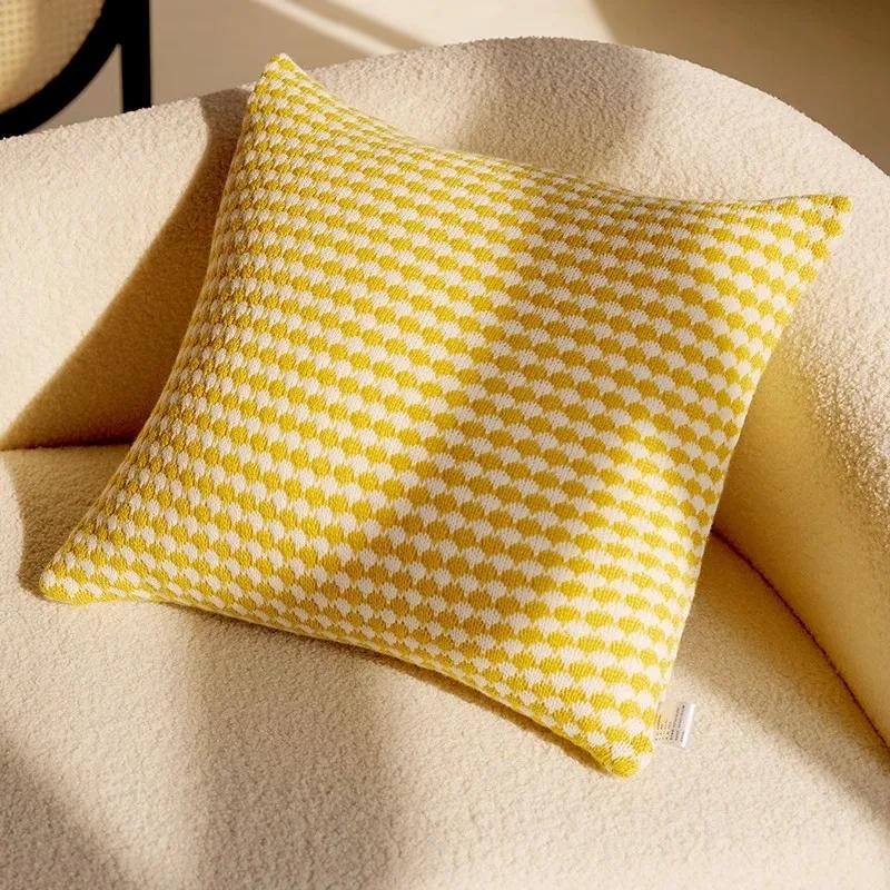 Home Decoration Knitting Cushion Cover Mint Green Tassel Pillowcover Modern Sofa Living Room Waist Pillow Bed Head Round Pillow