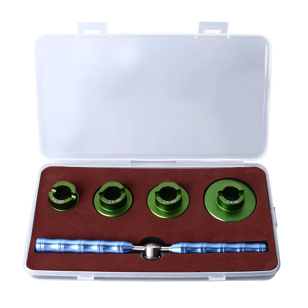 Otwieracz do dekli zegarków w stylu Oyster z 4 matrycami Metalowe narzędzie do zdejmowania dekli zegarków dla zegarmistrza