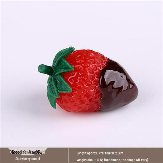 White Bionic Strawberry Fake Fruit Photography Prop - Plastic Decoration Toy