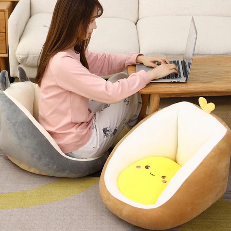 Fruit Cushion Plush Doll Kawaii Stuffed Cushion Cartoon Cat Avocado Soft Pillows Toys Chair Floor Sofa Seat Cushion Home Decor