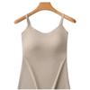 Damen Lang Schönheitsrücken Camisole, Feste Cups Hautfarbe Nahtlos Große Größen Basis Tanktop