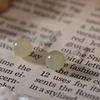 S999 Sterling Silver Hetian Jade Stud Earrings: Elegant, Versatile, and Exquisite High-End Ear Ornaments