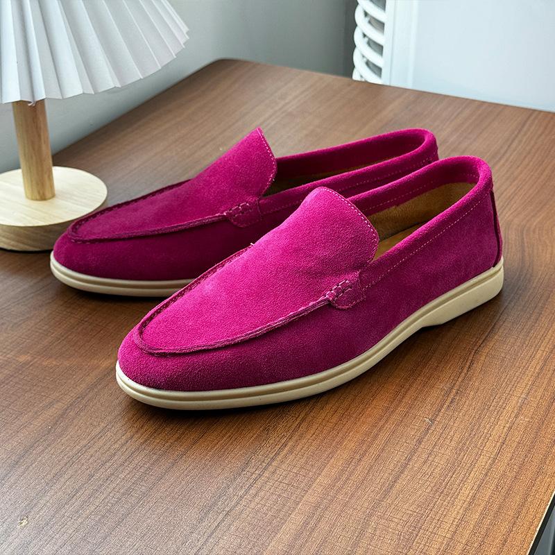 Men Classic British Style Loafers Moccasins Cow Suede Genuine Leather Fashion Men's Casual Shoes Mens Outdoor Driving Flats