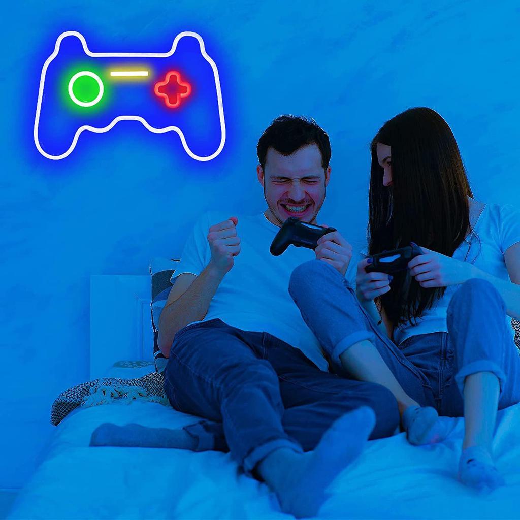 Geschlechtsneutrales Neon-Gamecontroller-Licht für Innendekoration
